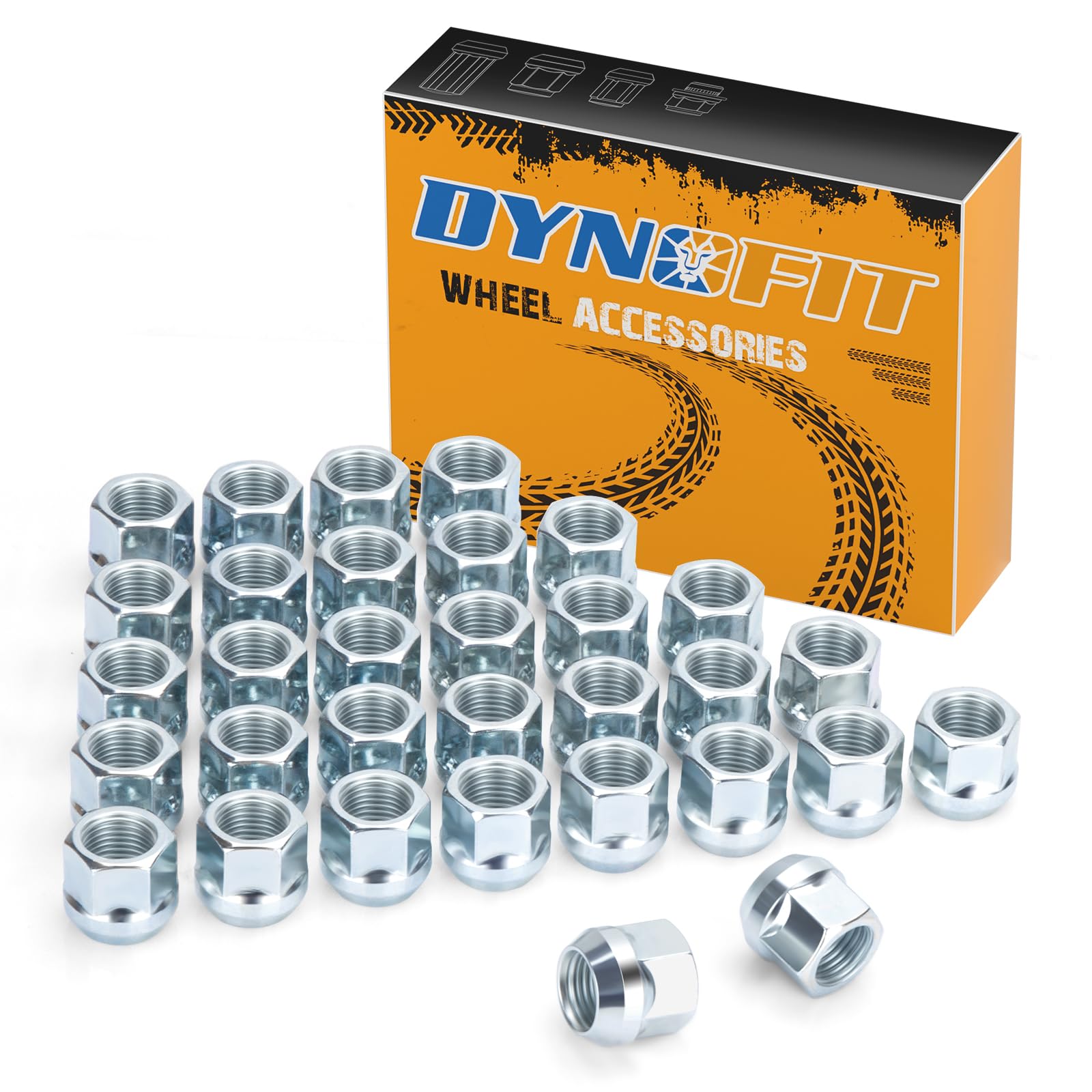 Dynofit 9/16-18 Open End Lug Nuts Set for Dodge Ram 1500 2500 3500